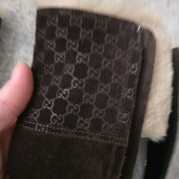 GUCCI MICROGUCCISSIMA BROWN SUEDE SHEARLING Platform KNEE HIGH BOOTS SZ 39 - Picture 6 of 10